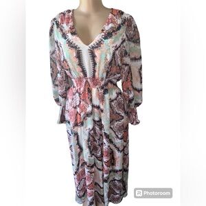 I-N-C International Concepts stunning paisley Bohemian print maxi dress. Size PM